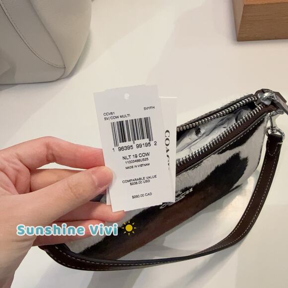 NWT COACH Nolita 19 With Cow Print CCV61, cow printed haircalf/Sv/Cow Multi - Picture 6 of 12